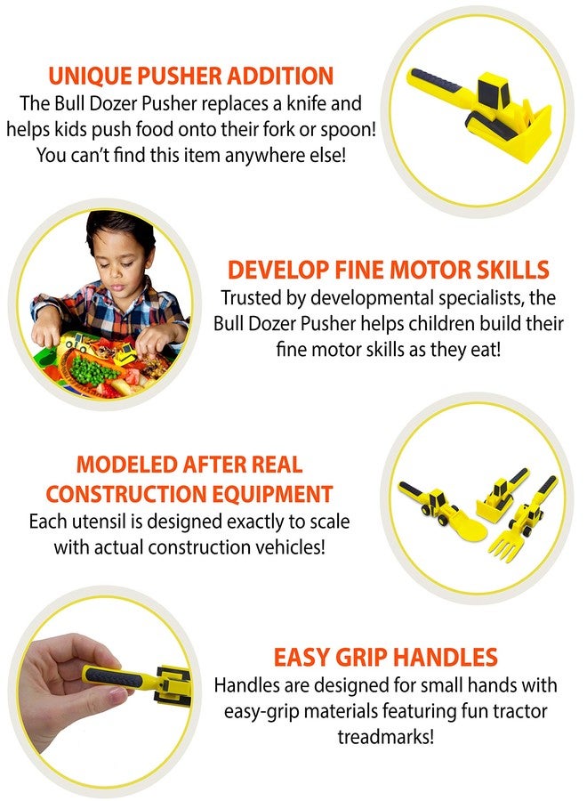 Constructive Eating - Toddler Construction Utensils Made in USA - Silverware for Toddlers - Utensils for Kids - Constructive Eating Utensil Set - Image 2